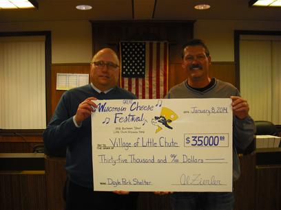 2014Jan - CFest 35000 donation - board mtg pic of check presentation