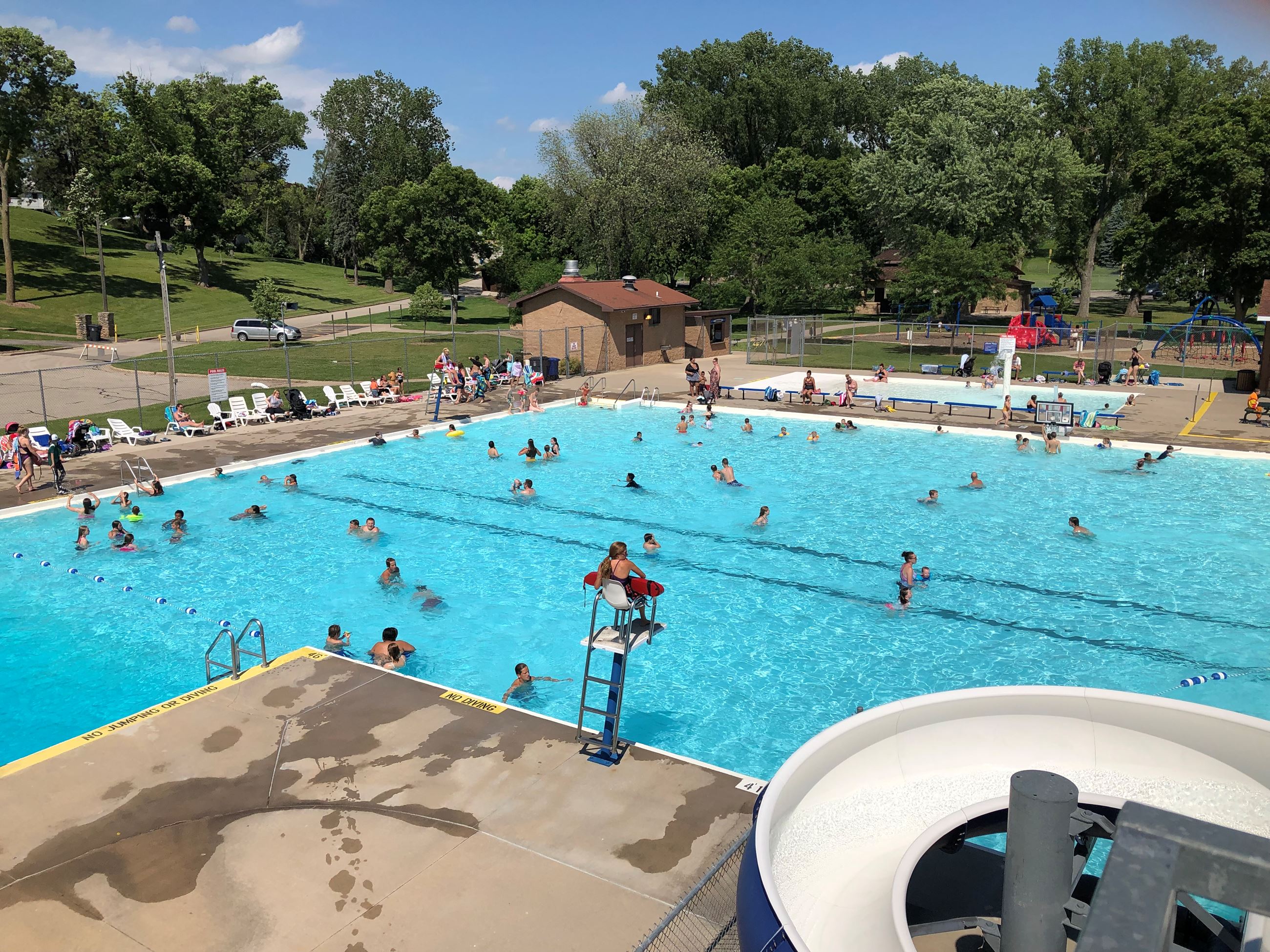 2021 Pool pic from top of slide
